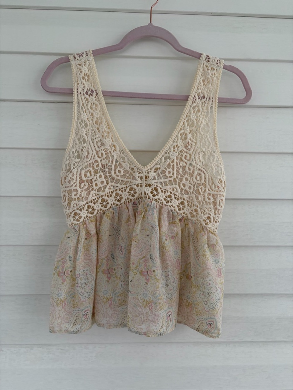 Zara Paisley Crochet Lace Top Boho Sheer Festival Blouse Cottagecore